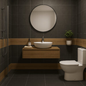 Gulv- og veggflis Dublin Brown 15x62 cm – mørk brun porselensflis med tre-look, stilfull til bad, gang og kjøkken