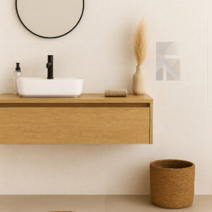Fliser Emily Crema 30×60 cm – beige veggflis til bad, moderne rektifiserte baderomsfliser, kjøp hos Fliskupp.no i Etne, Norge