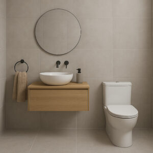 Fliser Lefkada Jasny Szary 60×60 cm – store grå porselensfliser i naturstein-look, moderne gulvfliser til bad, kjøp hos Fliskupp.no i Norge